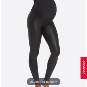 Spanx maternity faux leather leggings